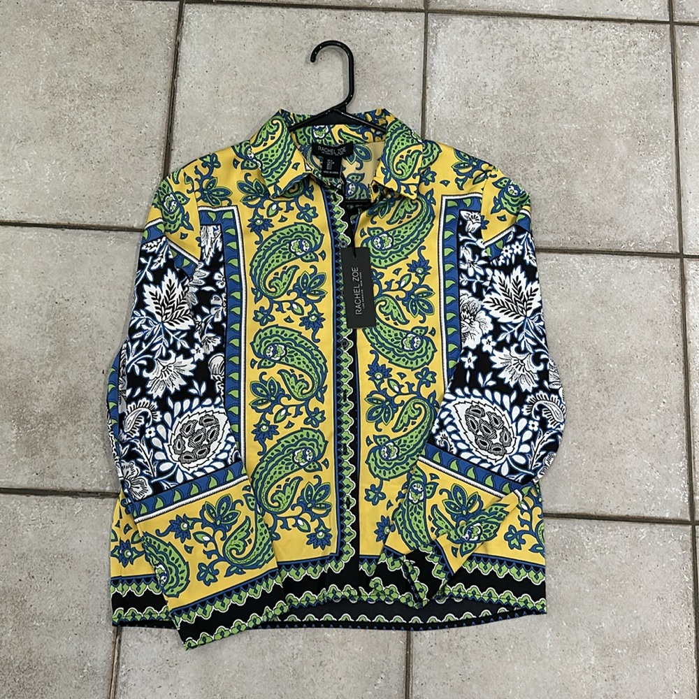 Rachel Zoe | Patterned Button Down Blouse